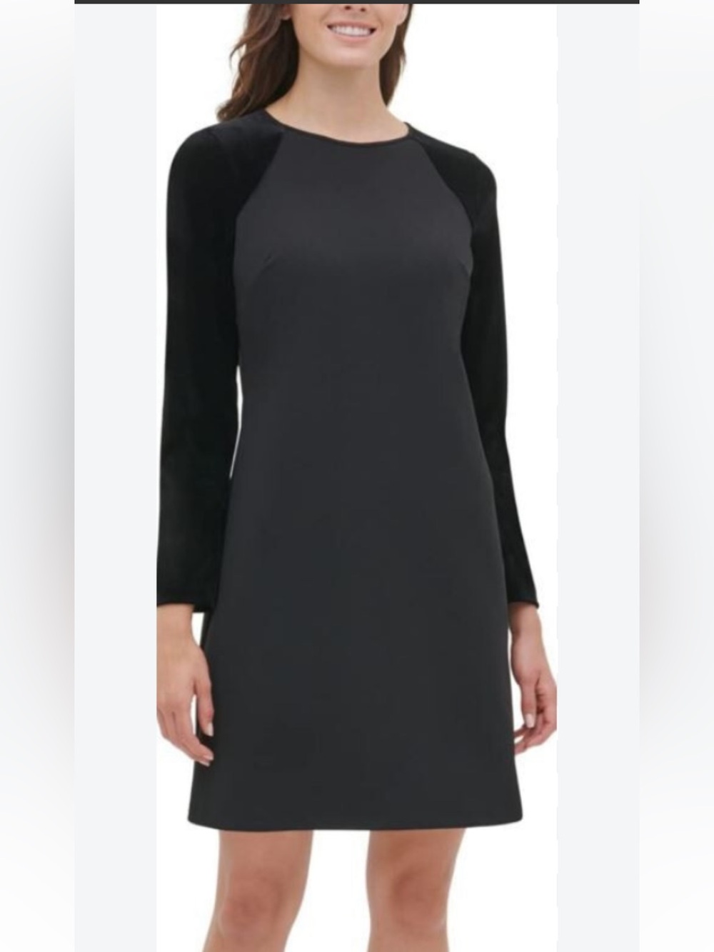 NWT. Tommy Hilfiger Black Women's Long Sleeve Mini Dress, size 12